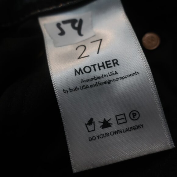 Women Mother Black High Waist Rider Ankle Wax On Wax Off Pu Faux Leather Pant 27 - Picture 15 of 16